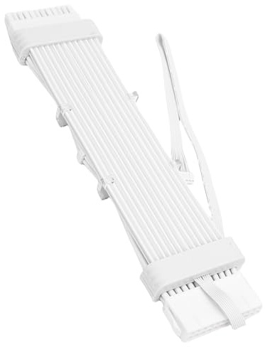 Elprico Câble PSU Argb, Câble PC Argb pour la Prolongation de L'alimentation de la Carte Mère, Câble D'extension D'alimentation Argb en Silicone plié, Effet Léger Meteor, (ME210 blanc)