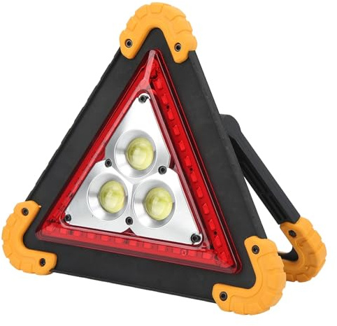 WLIHDB Triangolo di Emergenza Luce di Emergenza Solare Triangolare Sicurezza, Allarme, Lampada guasto, Luce Portatile for Campeggio e Lavoro per Automobile Moto Camper
