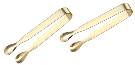 FIXOSHEE 2 Stück-pack Edelstahl Zuckerzangen Gold Multifunktionale Eiswürfelzange und Teebeutelklammer für Buffet Kaffee Teeparty