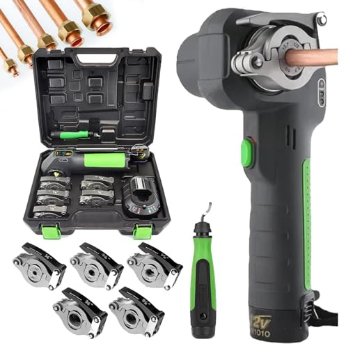 Kit di strumenti elettrici per svasatura HVAC - Strumento svasatura in rame con 5 morsetti e sbavatore per tubi in rame e alluminio