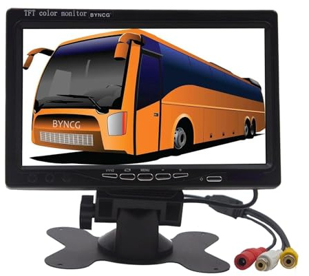 Monitor LCD a Color de 7 Pulgadas for Coche, Pantalla visión Trasera for cámara Respaldo del vehículo, Sistema Asistencia estacionamiento