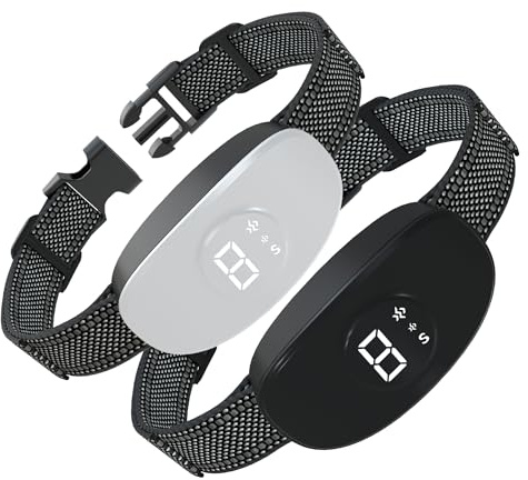 Meloive Collar Antiladridos Perro,2 Piezas,Collar Vibración Recargable | 8 Niveles de Sensibilidad Ajustables,4 Modos de Vibración/Fuerte Vibración/Sonido,Resistencia al Agua IP67