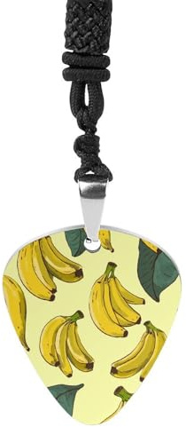VstaDank banantryck gitarr plektrum halsband anpassad metall gitarr hänge sten plektrum halsband personlig plektrumhållare hänge för gitarrer bas ukulele