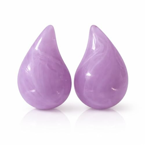 MAJALE - Pendientes Gota 3cm Acero inoxidable y Resina de Color | Pendientes Lágrima Mujer | Aretes Ligeros | Joyería Elegante en tendencia
