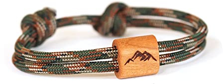 myGreta Berg Holzarmband aus Segeltau, Bergsteiger, Surfer Armband, Holzschmuck