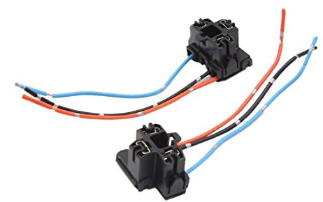 sourcing map 2 Stück H4 Lichtsteckdose Hitzebeständig Für Auto Scheinwerfer | Schwarz, Hitzebeständiger Kunststoff, Für Standard H4 Glühbirnengehäuse, Verlängerung/Ersatz, Kabelfarbe Zufällig