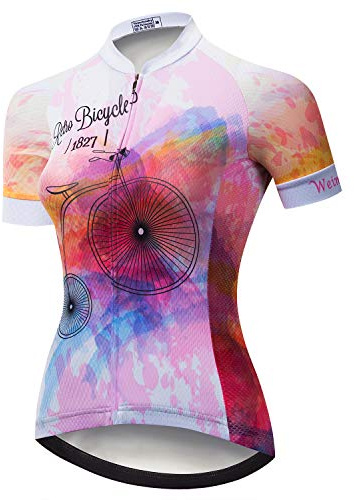 Damcykeltröja, kortärmad, andas, rosa cykel, 3XL