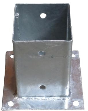 Gartenwelt Riegelsberger Pfostenhülse inkl. 4 Pfosteschrauben Aufschraubhülse für Pfosten 9x9 cm mit Bodenplatte