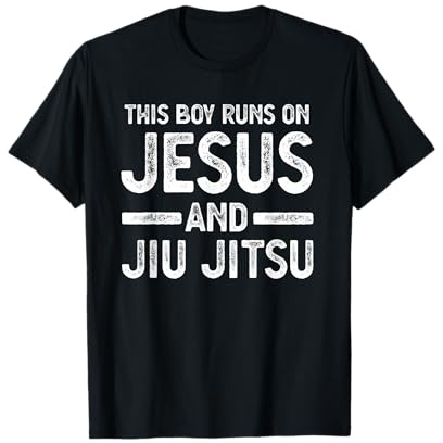 This boy Runs on Jesus and jiu Jitsu Gift T-Shirt