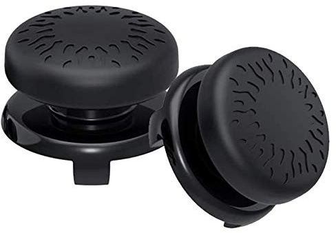 TEUVO Thumbsticks, Protection Joystick Grips Caps pour PS4 Controller et pour PS5 Controller, 2 Pièces Capuchon Silicone, Améliorer la Précision de Visée et de Contrôle Réduire Pouce Fatigue, Noir