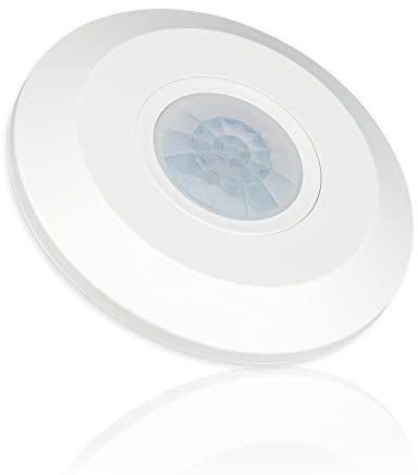 POPP® Electric Interruptor Slim Sensor de Movimiento PIR Detector 360º 8M IP20 Interior, MAX 3-2000LUX LED Ajuste de Tiempo 10SEC-15MIN (Pack 1 Unidad)