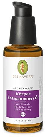 PRIMAVERA Aromapflege Körper Entspannungs Öl bio 50 ml - Aromaöl, Massageöl, Aromatherapie, ätherische Öle - Entspannung bei Unruhezuständen, für gesunden Schlaf - vegan