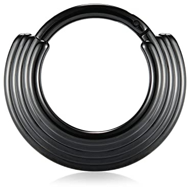 AROWRO - Orecchini a cerchio con chiusura a scatto per piercing al setto nasale, in acciaio chirurgico 316L, 16G, con tre strati, per piercing al daith, all'elice, alla cartilagine