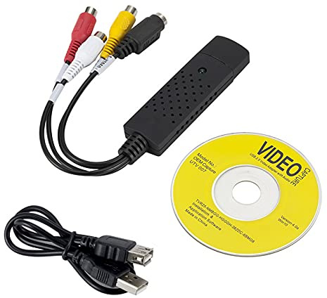 ZHTH EasyCAP - Scheda di acquisizione video, adattatore TV, DVD, VHS, acquisizione video, scheda audio AV per computer/telecamera CCTV USB 2.0 EasyCAP