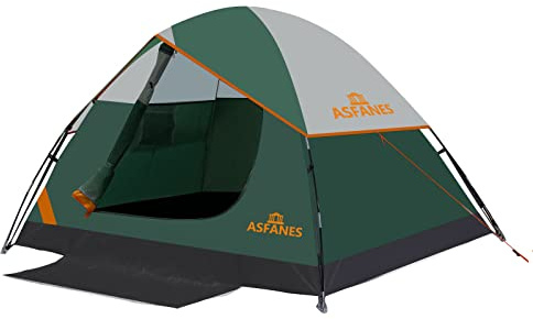ASFANES wasserdichte Zelte für 2 Personen, für Camping, einfache Einrichtung, tragbar, für Camping, Camping, Wandern, Picknick oder Angeln (grün)
