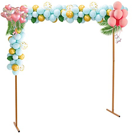 2 x 2M Hochzeitsbogen Goldener Hochzeitsbogenständer Metall für Blumentür, Hochzeiten, Partys, Veranstaltungen, Ballondekoration, Kürbisbogen, einfache Montage,