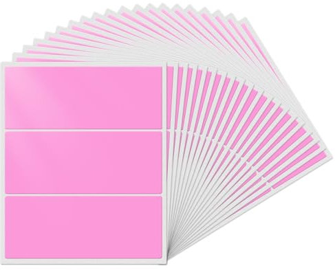 YIKIADA Etiquetas Rectangulares Rosadas 102 x 51 mm Etiquetas Adhesivas Autoadhesivas de Almacenamiento Grande Pegatinas Impermeables para Etiquetado de Mermeladas Etiquetas de Dirección Paquete de 6