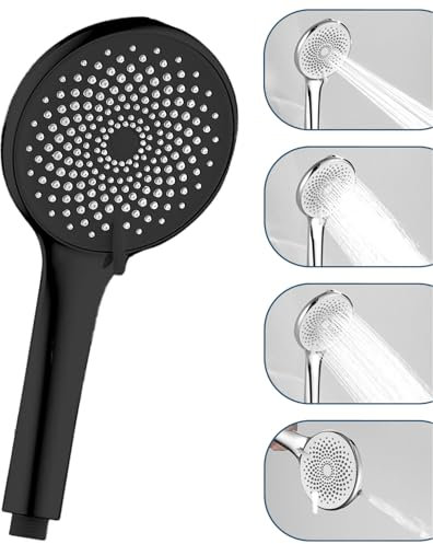 STOAT®duschkopf groß xxl.Schwere Textur und solide Materialien. Vier Modi für Ihre Wahl.duschbrause.shower head.handbrause dusche.duschkopf xxl.duschen.großer duschkopf.handbrause schwarz.dusche pro
