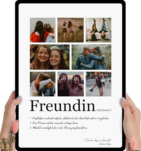 Elbeffekt Personalisiertes Fotogeschenk auf Holz - Geburtstagsgeschenk für die Beste Freundin, 8 Bilder