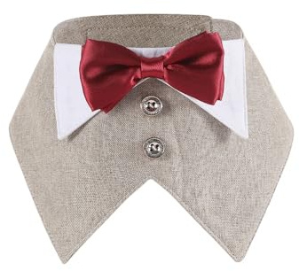 Formeller Hunde Bandana, Verstellbare Hundehalstuch Weihnachten, Haustier Anzug mit Fliege und Krawatte für Katzen Hunde, Geburtstag Kostüme