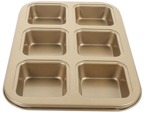 MAGICLULU Moules à Mini-pains Carrés 6 Pièces En Acier Au Carbone Antiadhésif, Cuisson Uniforme, Cuisson Maison Et Professionnelle, Mini Moules à Pâtisserie Pour Pain Et Gâteau