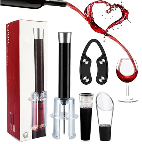 behound Wino on The Go Wine Opening Set, Air Pump Wine Opener, Air Pressure Wine Opener Pump, Wine Cork Bottle Opener for Gifts To Wine Lovers (Black)