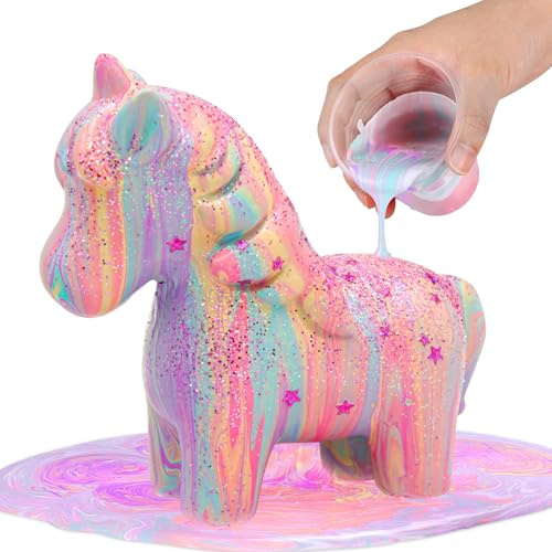 LAOESE Einhorn Gießfarben Malset (Leuchten), Bastelset Mädchen 5 6 7 8 10 Jahre Kinder, Einhorn Geschenke für Mädchen Junge, Kreativ Set für Kinder, Spielzeug Basteln 4-12 Jahre | Einhorn Geschenke für Mädchen und Junge, Kreativ Set für Kinder, Spielzeug zum Basteln, Geburtstagsgeschenk