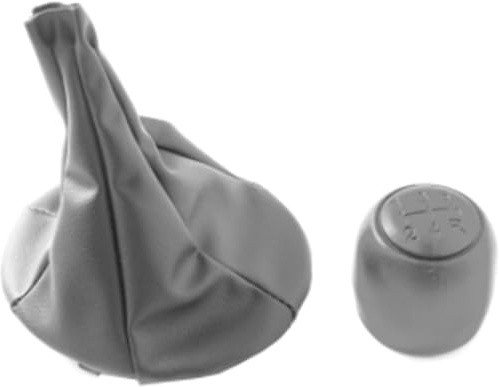 Thuron Set Cuffia e Pomello Leva Cambio per Panda 169 da 2003 a 2011 Impugnatura 5 Marce Manopola Manuale Grigio