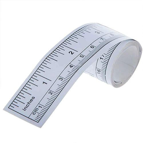 White Self-Adhesive Measuring Tape, Double Scale Stick on Workbench Ruler, Peel and Sticky Tape Measure for Work Bench, Saw Table, Drafting Table Tape Measures (36)