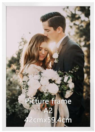 Giftgarden Cornice A2,Cornice Bianca in Alluminio,Cornice da Parete, Decorazione per Casa,1 Pezzo