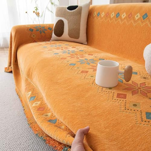 YWQJL Sofa Überwurfdecke rutschfest L Form 3/4/2 Sitzer Sofaüberwurf Decke Ecksofa Vintage Couch Überwurf Sofadecken Für Sitzfläche Sofa Schutzdecke(#4,180x300cm)