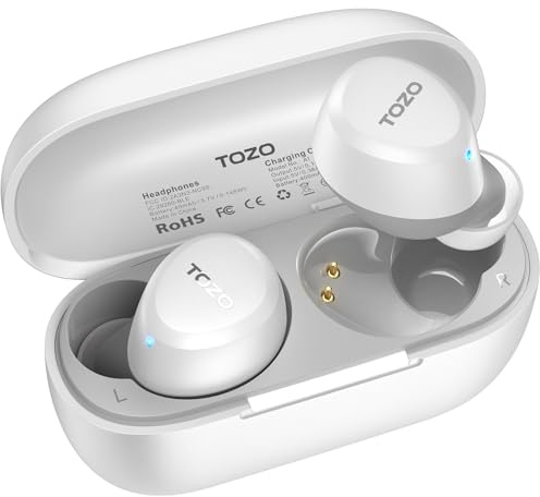 TOZO A1 Kabellose Bluetooth Kopfhörer In-Ear Mini Earbuds IPX5 | 32 EQ Modi, 32 Std. Akku, BT 5.3, Leicht und Bequem Design für kleine Ohren und ausgewogener Klang für Alltag, Reisen, Sport