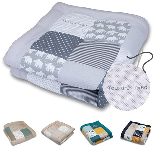 ULLENBOOM personalisierbare Krabbeldecke für Baby 120x120 cm - Dick & weich