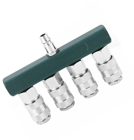 Coupleur à Connecteur Rapide à 4 Voies pour Tuyau D'Air, Laiton galvanisé, Filetage NPT 1 ou 4 Pouces, Conception à Branchement Rapide, Accepte 4 Coupleurs D'Air, Simplifie les