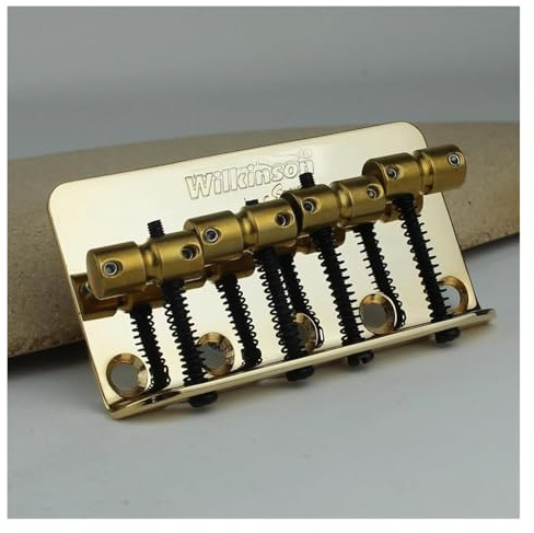 Gitarrenbrücken-Bausatz Bassgitarren-Steg-Messingsättel In Chrom, Schwarz Oder Gold(Gold)