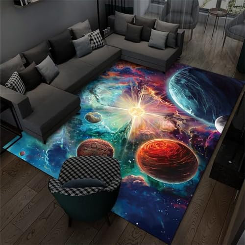 RUGMRZ Deko Mädchenzimmer Abstrakter Geometrischer Rutschfester Wohnzimmer-Schlafzimmerbereich-Teppich Wohnzimmerdeko Mehrfarbig Salon Auslegware Tepich In Wohnzimmer Deko Mädchenzimmer Deko Für Zimm