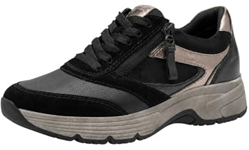 TAMARIS Comfort låga sneakers för kvinnor, svart comb, 39 EU, Svart kam, 39 EU