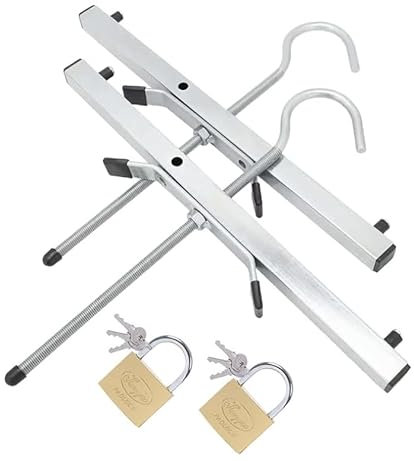 2 Pcs Ladder Roof Rack Clamps, 43 * 39.5 * 22cm Roof Rack Clamp Lock, Universal Ladder Car Or Van Roof Rack Ladder Clamps Ladder Accessory, with 2 Padlocks