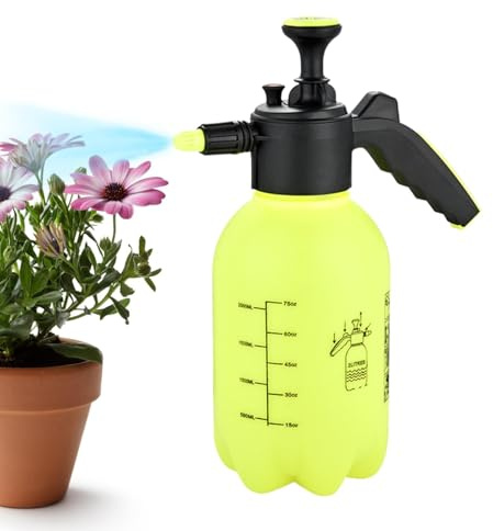 Pulverizador de bomba – Pulverizador a presión de jardín, pulverizador de agua de jardín | Pulverizador de mano para plantas de césped, botella de pulverización a presión portátil de 2 litros con