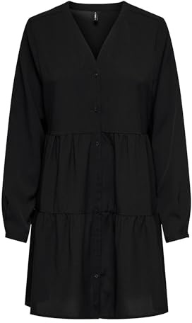 ONLY Onlnova Life Elite L/S Thea Button Dress, Negro, XL Mujeres