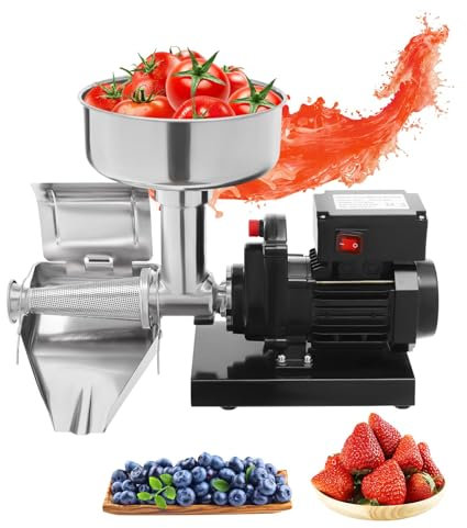 OZTYSGXM Spremipomodoro Elettrico per Macinazione Pomodoro - Macchina per Salsa Pomodoro in Acciaio Inox con Foro Dissipazione Calore, Colino per Alimenti per Salsa Pomodoro Mirtilli