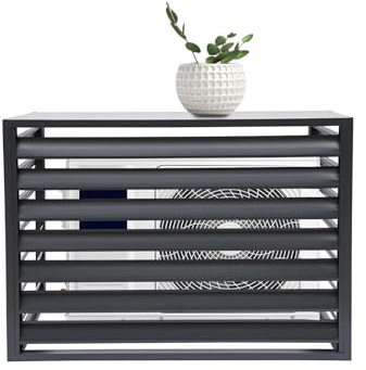 Clôture for Mini Climatiseur Split, Caisson Anti Bruit Pompe À Chaleur, Aluminium, Protection Contre La Pluie Et Le Soleil, Terrasse, Pelouse, Piscine(Grey,100 * 50 * 70cm)