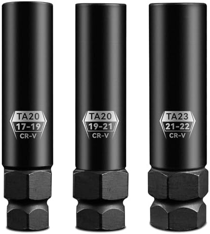 10 Spline Lug Nut Key, Lug Nut Socket Set For 3-Piece Pack Wheel Lock Removal Kit, Lug Nut Removal Tool Of TA20-17/19, TA20-19/21，TA23-21/22, Cr-V Steel, Wheel Replacement Key To Double-Hex Heads