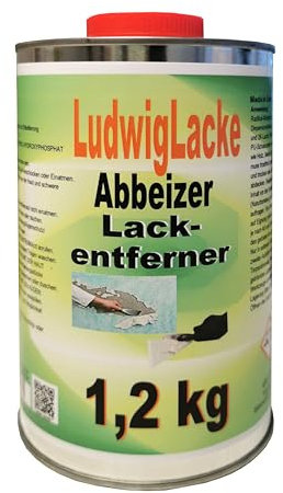 LudwigLacke Der Originale Abbeizer Lackentferner 1,2 kg, für Holz und Metall – Kraftvoller Farbentferner für professionelle Ergebnisse für Metal und Holz