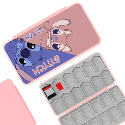 BAYINBROOK Custodia per Schede di Gioco, Custodie Giochi Switch, Portatile di Grande Capacità, Con 24 Slot per Cartucce di Gioco e 24 Slot per Schede SD, Scatola per Carte con Fodera in Silicone (D6)