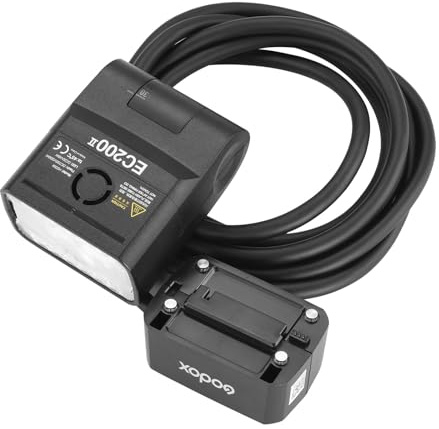 GODOX EC200II 200W Extension Flash Head with 2M Cable Portable Off-Camera Light Lamp Compatible Godox AD200ProII Pocket Flash Speedlite