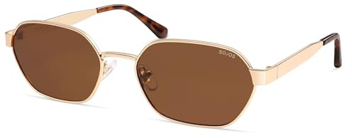 SOJOS Retro Hexagonal Metall Polarisiert Sonnenbrille SJ1238 | UV400-schutz, leichter rahmen, langlebig, für damen/herren