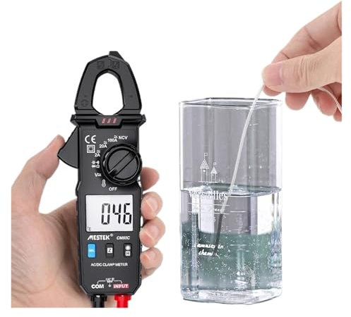 TIEOAXFT Mini Pinza amperometrica con Portata Automatica 100 A 600 V NCV, multimetro ad Alta precisione, Pinza amperometrica Digitale Portatile con sonda di Temperatura