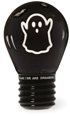Legami - Lampada da Tavolo a forma di Lampadina, Ricaricabile con Cavo USB, Senza Fili, Bulb Fiction, Tema Ghost, 6.8 x 10.3 cm