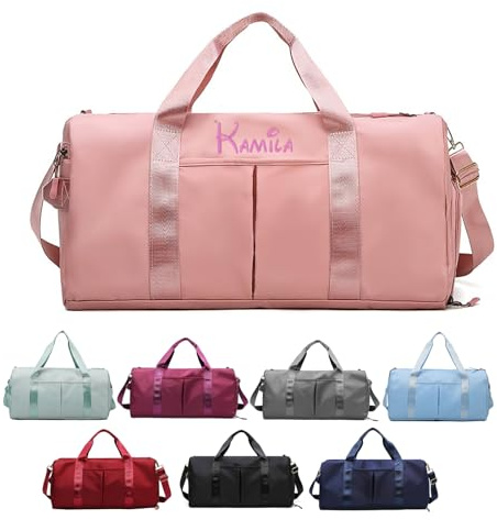 Sac de sport personnalisé, cadeaux pour elle, sac de yoga brodé, sac de week-end personnalisé, sac de voyage, sac de gym initial, sac d'hôpital, multicolore, Small, Brodé